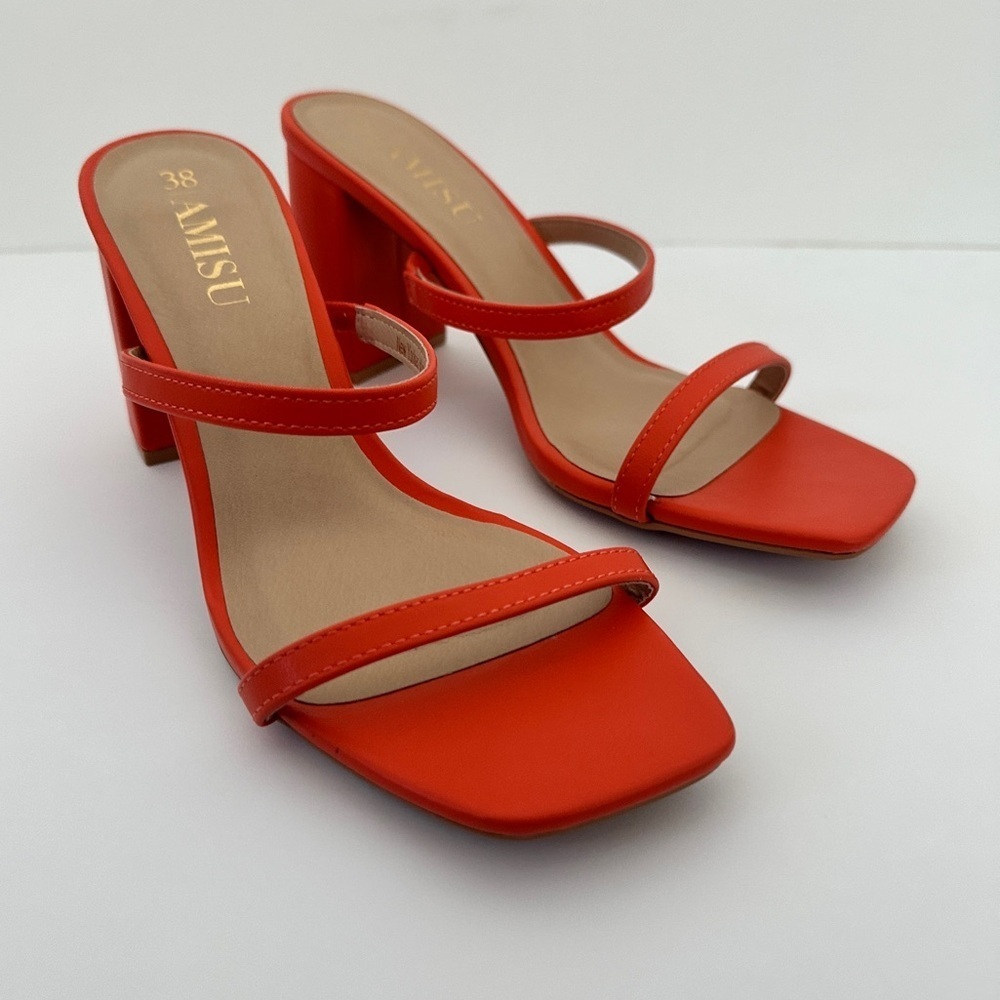 Amisu Orange Heels Elegant Design